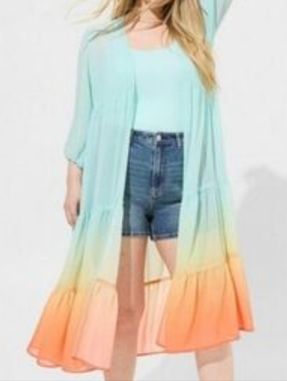 NWT TORRID Sunset Long Kimono Cardigan